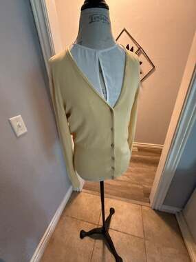 George Yellow V-Neck Button-Down Cardigan Sweater